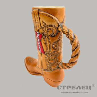 фото — кружка пивная, сапог «budweiser boot stein». бразилия